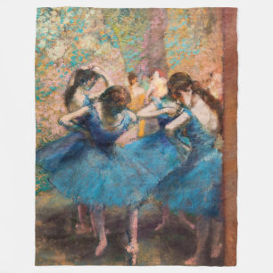 Edgar Degas - Dancers in blue Fleece Blanket