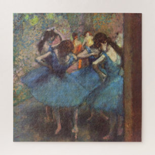 Edgar Degas Dancers In Blue Impressionism Fine Art Jigsaw Puzzle