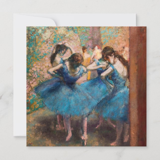 Edgar Degas - Dancers in blue Invitation (Front)