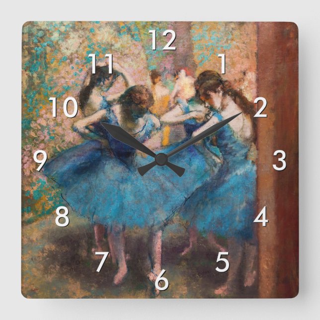 Edgar Degas - Dancers in blue Square Wall Clock (Front)