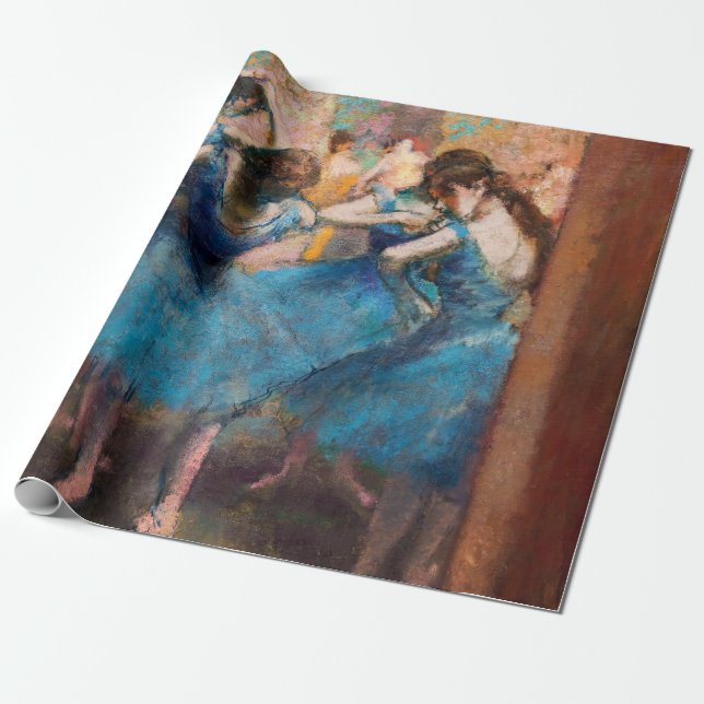 Edgar Degas - Dancers in blue Wrapping Paper (Unrolled)