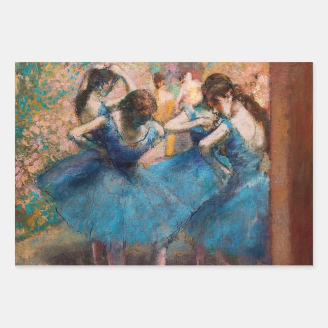 Edgar Degas - Dancers in blue Wrapping Paper Sheet (Front)