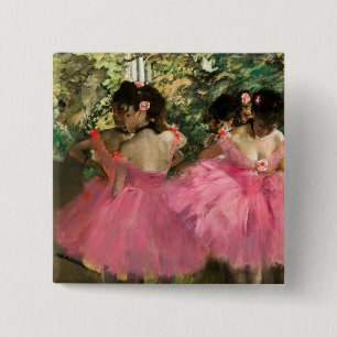 Edgar Degas - Dancers in pink 15 Cm Square Badge