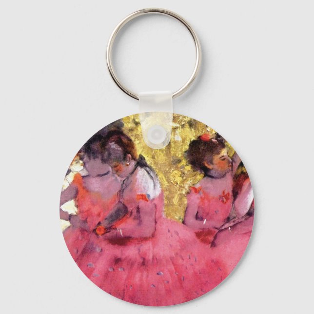 Edgar Degas - Dancers in Pink - Ballet Dance Lover Key Ring (Front)