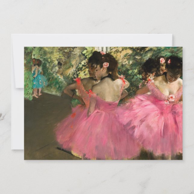 Edgar Degas - Dancers in pink Invitation (Front)