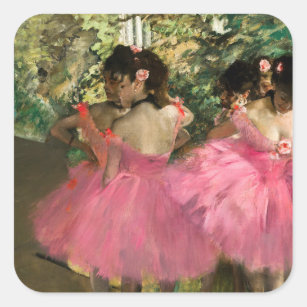 Edgar Degas - Dancers in pink Square Sticker