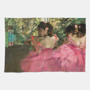 Edgar Degas - Dancers in pink Tea Towel
