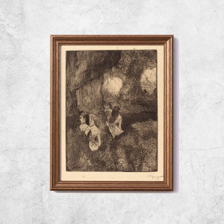 Edgar Degas Dancers In The Wings Sketch Art Poster