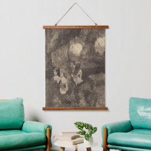 Edgar Degas Dancers In The Wings Sketch Art Wood Hanging Tapestry
