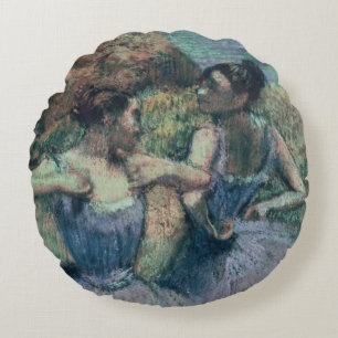 Edgar Degas Dancers in Violet Round Cushion