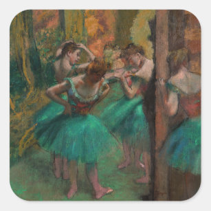 Edgar Degas - Dancers, Pink and Green Square Sticker