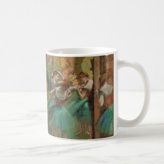 Edgar Degas Dancers Pink in Green Impressionist Coffee Mug (Right)