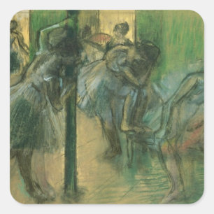 Edgar Degas Dancers rehearsing Square Sticker