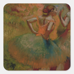 Edgar Degas Dancers Wearing Green Skirts Square Sticker