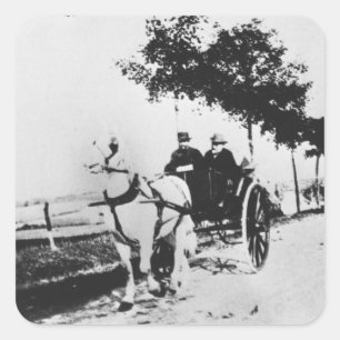 Edgar Degas   Edgar Degas and a friend Square Sticker