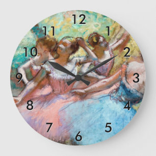 Edgar Degas - Four Ballerinas on Stage Large Clock