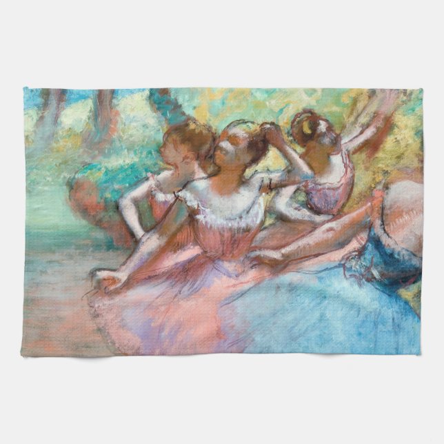 Edgar Degas - Four Ballerinas on Stage Tea Towel (Horizontal)