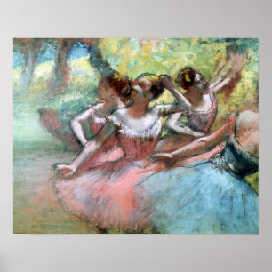 Edgar Degas Four ballerinas on the stage Poster