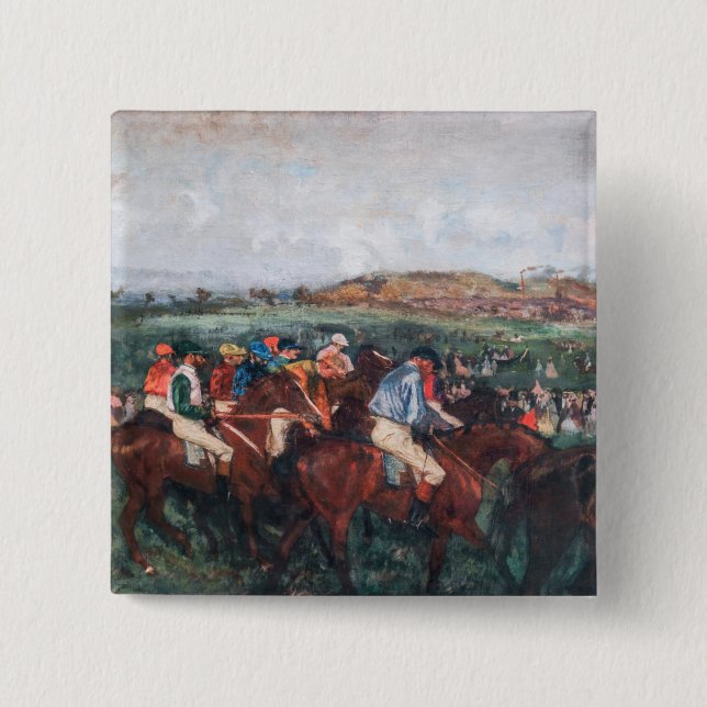 Edgar Degas - Gentlemen Race 15 Cm Square Badge (Front)