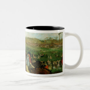 Edgar Degas Gentlemen race, Before the Departure Two-Tone Coffee Mug