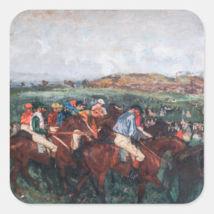 Edgar Degas - Gentlemen Race Square Sticker