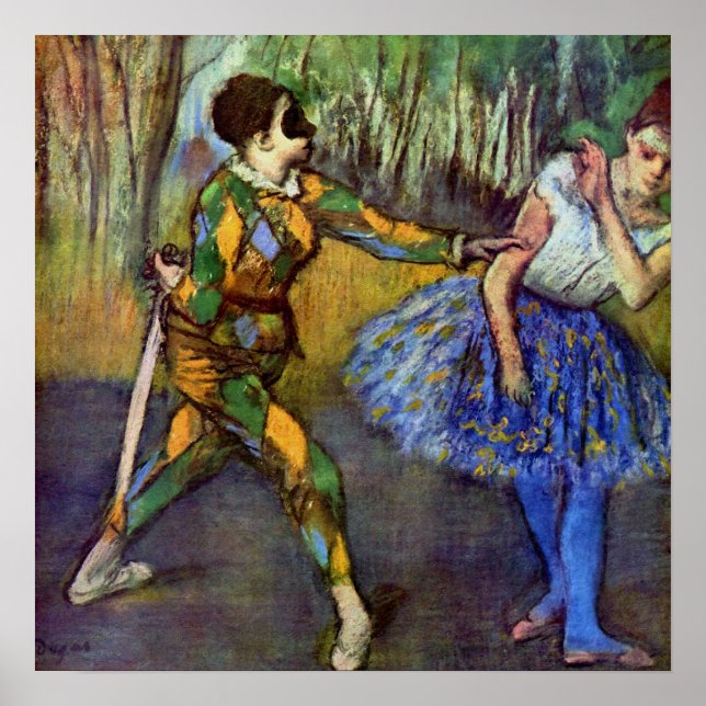 Edgar Degas - "Harlequin & Columbine" Poster (Front)