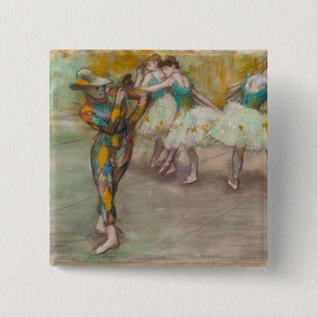 Edgar Degas - Harlequin Dance 15 Cm Square Badge (Front)