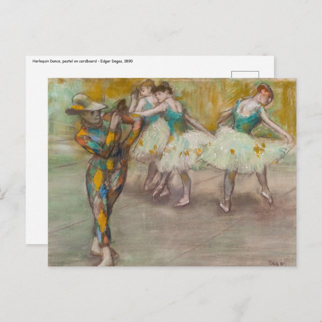 Edgar Degas - Harlequin Dance Postcard (Front/Back)