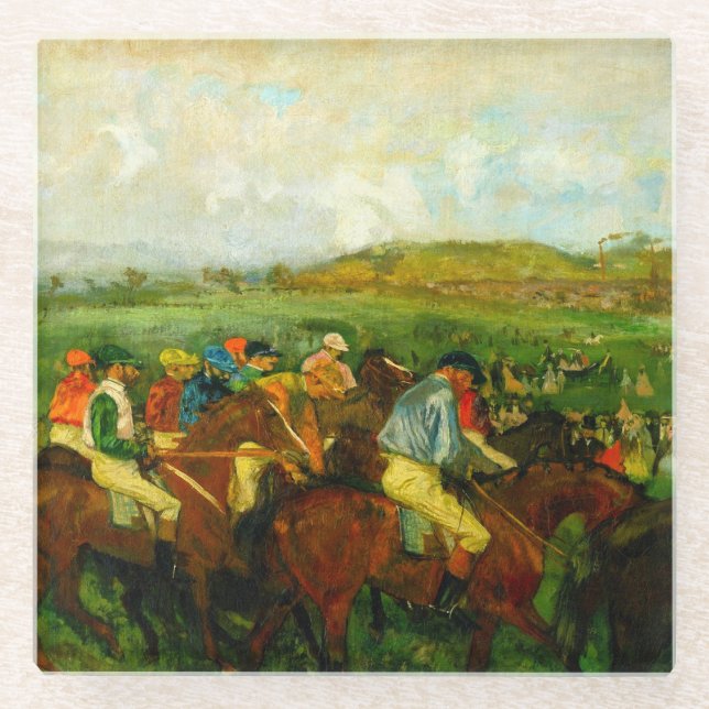 Edgar Degas Horseback Riding Glass Coaster (Front)