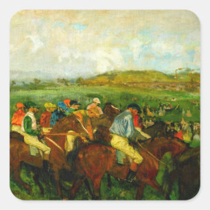 Edgar Degas Horseback Riding Square Sticker