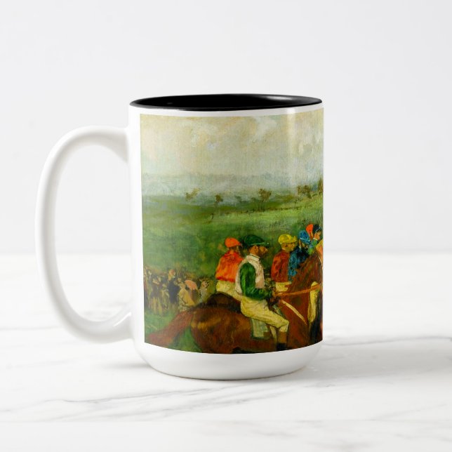 Edgar Degas Horseback Riding Two-Tone Coffee Mug (Left)