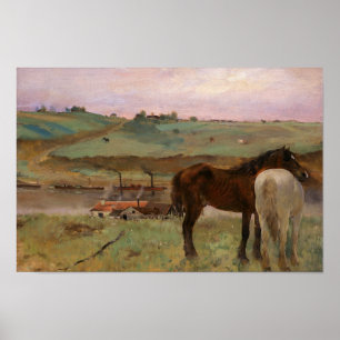 Edgar Degas - Horses in a Meadow Poster