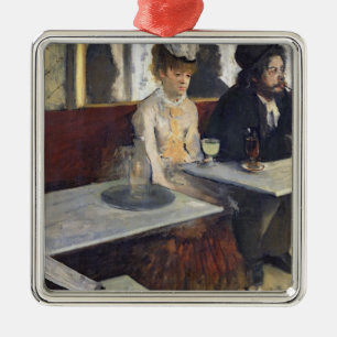 Edgar Degas In a Cafe, or The Absinthe Metal Tree Decoration