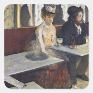 Edgar Degas In a Cafe, or The Absinthe Square Sticker