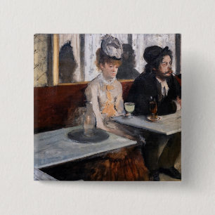 Edgar Degas - In a Cafe / The Absinthe 15 Cm Square Badge