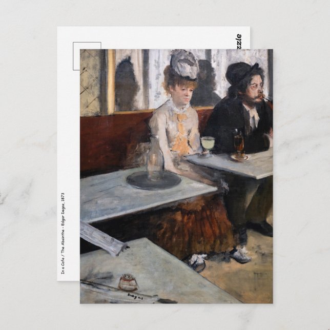 Edgar Degas - In a Cafe / The Absinthe Postcard (Front/Back)