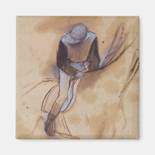 Edgar Degas Jockey flexed forward standing Magnet