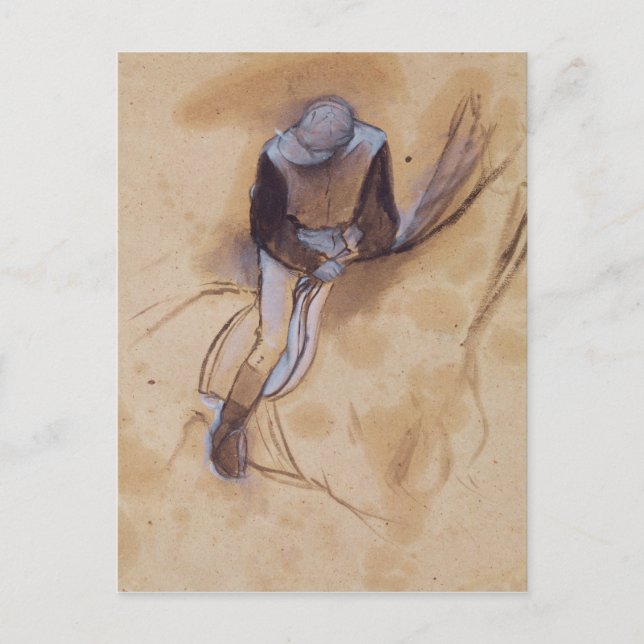 Edgar Degas | Jockey flexed forward standing Postcard (Front)