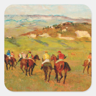 Edgar Degas - Jockeys On Horseback Square Sticker