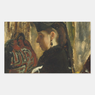 Edgar Degas - Mademoiselle Marie Dihau (1843–1935) Rectangular Sticker