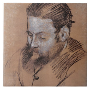 Edgar Degas Portrait of Diego Martelli Ceramic Tile