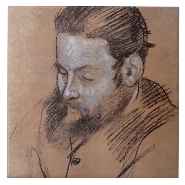 Edgar Degas | Portrait of Diego Martelli Ceramic Tile (Front)