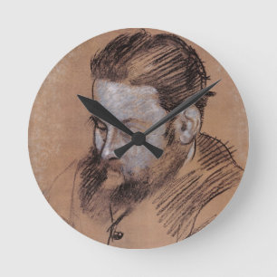 Edgar Degas Portrait of Diego Martelli Round Clock