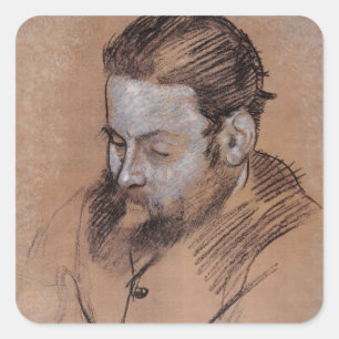 Edgar Degas Portrait of Diego Martelli Square Sticker