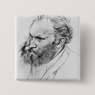 Edgar Degas Portrait of Edouard Manet 15 Cm Square Badge