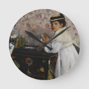 Edgar Degas Portrait of Mlle Hortense Valpinçon Round Clock