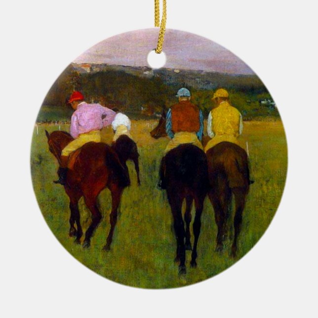 Edgar Degas Race Horses at Longchamp Ceramic Ornament (Front)