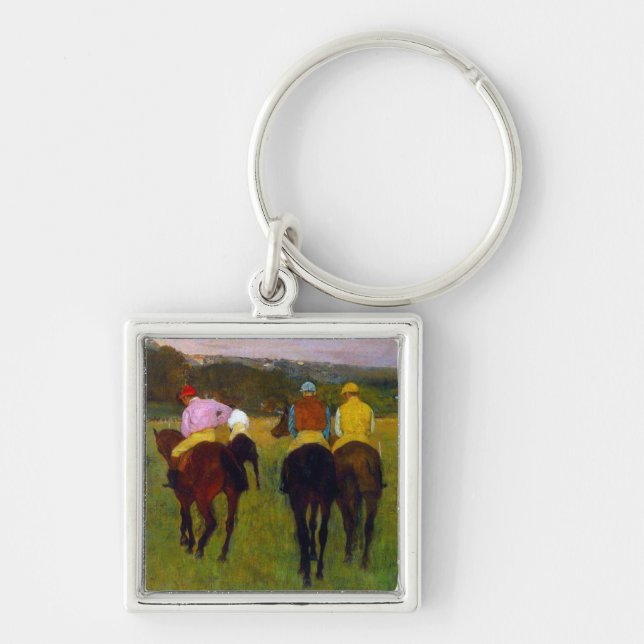 Edgar Degas Race Horses at Longchamp Key Ring (Front)
