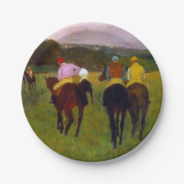 Edgar Degas Race Horses at Longchamp Paper Plate (Front)