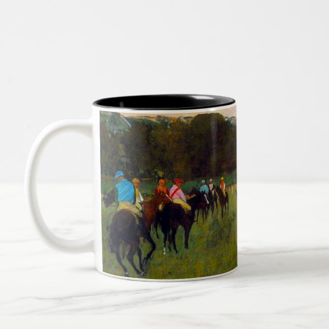 Edgar Degas Race Horses at Longchamp Two-Tone Coffee Mug (Left)